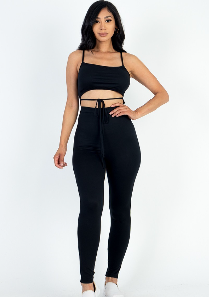 Cut It Out Jumpsuit-Black